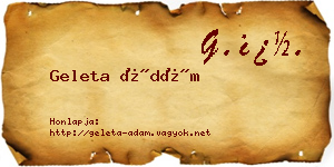 Geleta Ádám névjegykártya